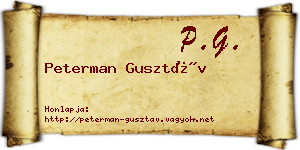 Peterman Gusztáv névjegykártya