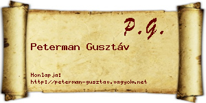 Peterman Gusztáv névjegykártya